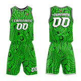 Custom Green Basketball Jersey Uniform Suit Printed Your Logo Name Number