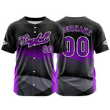 Custom Purple Button Down Baseball Jersey for Men Women Adult Youth Print Name Number Logo