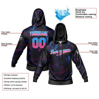 Custom Black Blue Sports hoodie Sweatshirt Set for Men Women Youth Tops and Pants Set Tracksuit