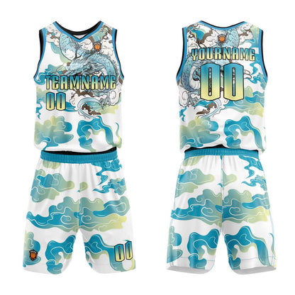 Custom Blue Yellow Basketball Jersey Uniform Suit Printed Your Logo Name Number