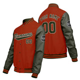 Custom Orange Green Varsity Jackets for Men Women Youth Personalized Letterman Jackets