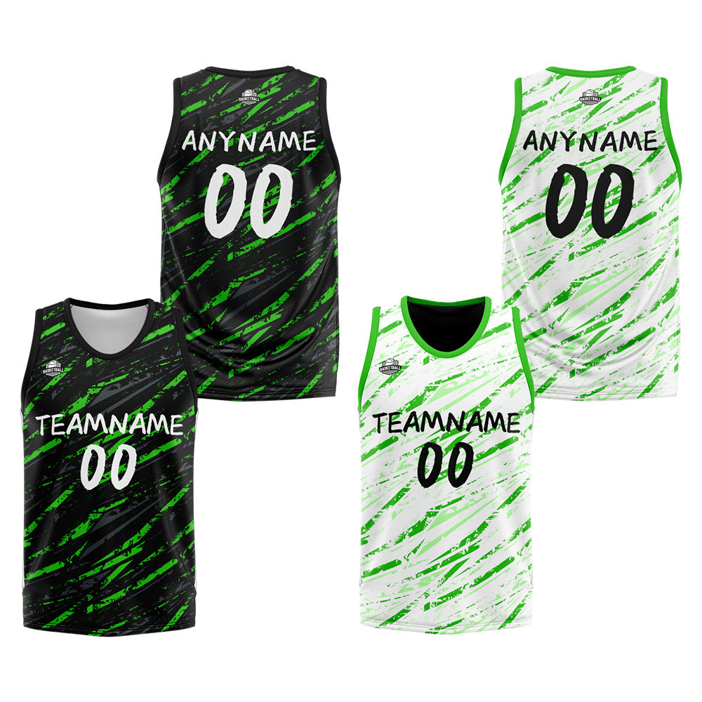 Custom Reversible Basketball Suit for Adults and Kids Personalized Jersey Damage-Green