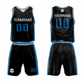 Custom Black Blue Basketball Jersey Uniform Suit Printed Your Logo Name Number