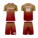 Custom Brown Red Uniform Jersey Kids Adults Personalized Set Jersey Shirt