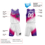 Custom Purple-Hot Pink-White Basketball Suit for Adults and Kids  Personalized Jersey
