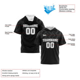 Custom Grey Black Short Sleeve Hoodies for Men Women Shirts with Hoods Printed Name Logo