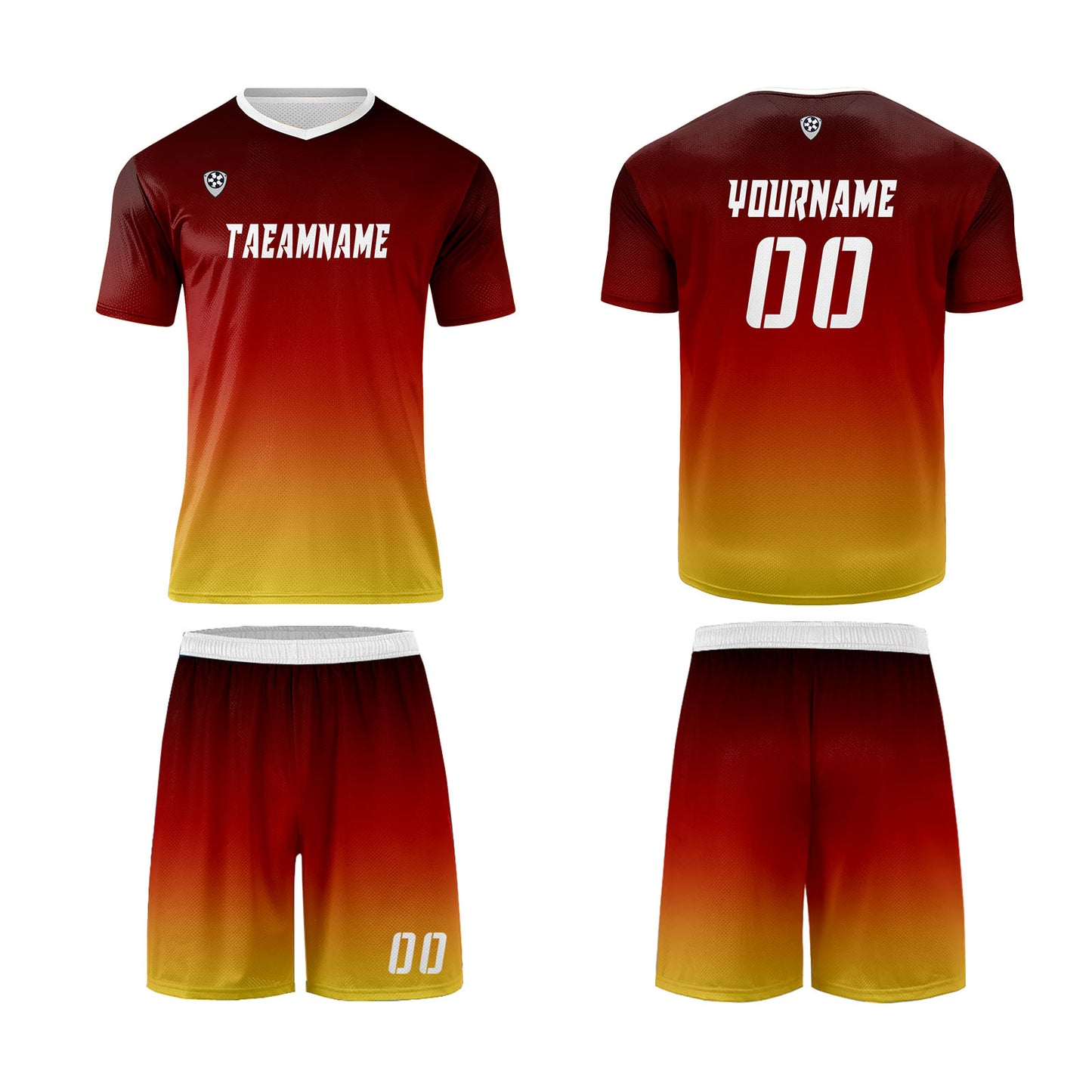 Custom Red Orange Yellow Uniform Jersey Kids Adults Personalized Set Jersey Shirt