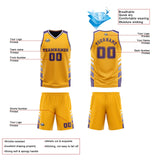 Custom Orange Purple White Reversible Basketball Suit for Adults and Kids Personalized Jersey
