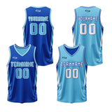Custom Blue White Reversible Basketball Suit for Adults and Kids Personalized Jersey