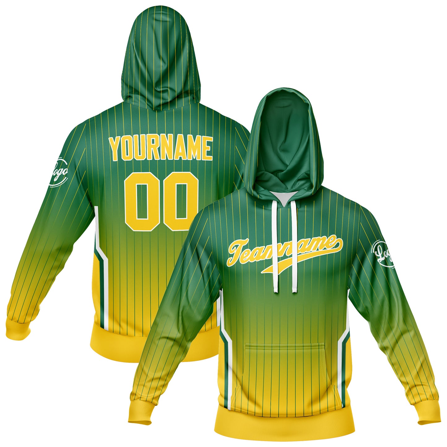Custom Grass Green Yellow Sports hoodie Sweatshirt Set for Men Women Youth Tops and Pants Set Tracksuit