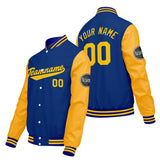 Custom Blue Yellow Varsity Jackets for Men Women Youth Personalized Letterman Jackets