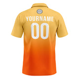 Custom Orange Football Gradient Polo Shirts  Add Your Unique Logo/Name/Number