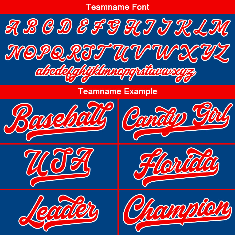 Custom Baseball Jersey Stitched Design Personalized Hip Hop Baseball Shirts Royal-Red