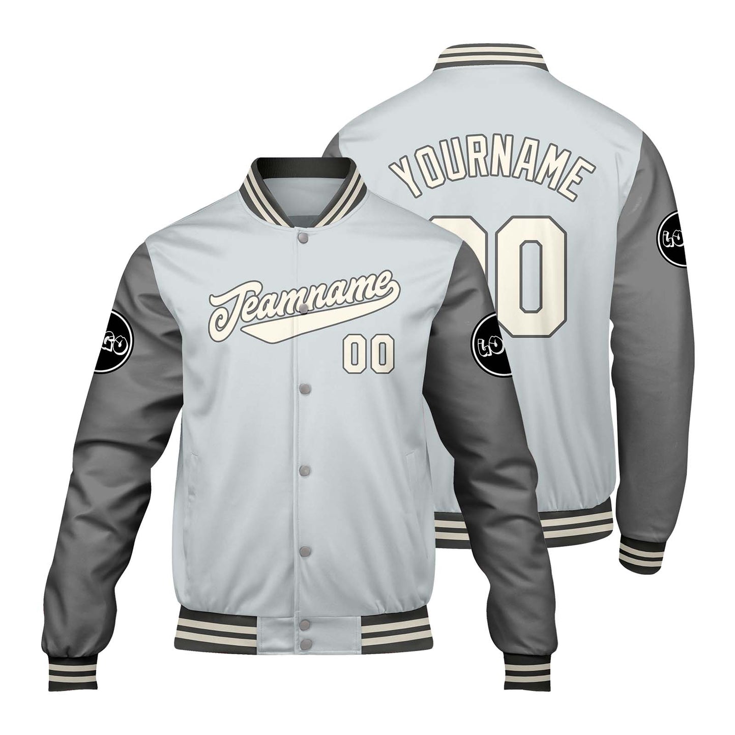 Custom Gray Varsity Jackets for Men Women Youth Personalized Letterman Jackets
