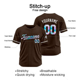 Custom Brown Baseball Jersey Stitched Design Personalized Hip Hop Baseball Shirts