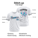 Custom White Baseball Jersey Stitched Design Personalized Hip Hop Baseball Shirts