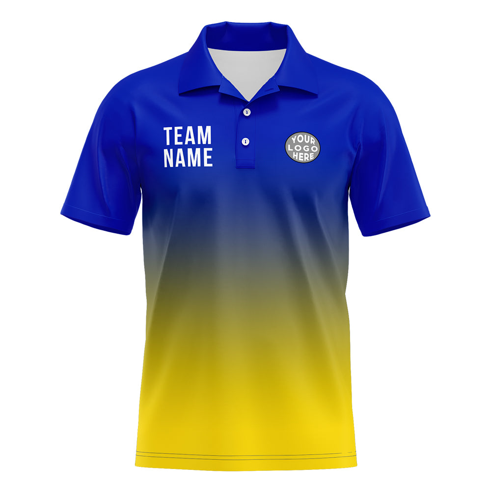 Custom Royal Yellow Football Polo Shirts  Add Your Unique Logo/Name/Number