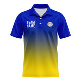 Custom Royal Yellow Football Polo Shirts  Add Your Unique Logo/Name/Number