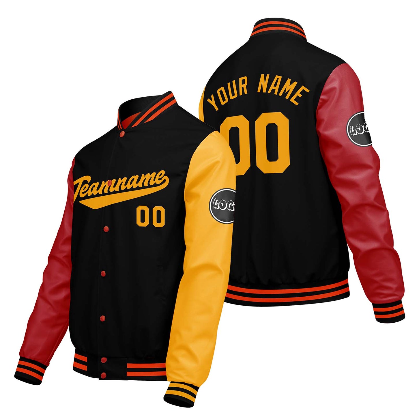 Custom Black Red Varsity Jackets for Men Women Youth Personalized Letterman Jackets