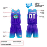 Custom Reversible Basketball Suit for Adults and Kids Purple-Light Blue