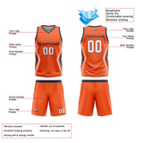 Custom Orange White Reversible Basketball Jersey Uniform Suit Printed Your Logo Name Number