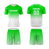 Custom Green White Uniform Jersey Kids Adults Personalized Set Jersey Shirt