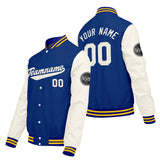 Custom Blue Cream White Varsity Jackets for Men Women Youth Personalized Letterman Jackets