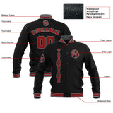 Custom Black Red Grey Waterproof Varsity Jackets Personalized Stitched Name Number Logo to Letterman Jackets