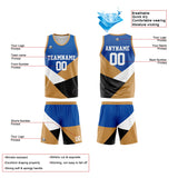 Custom Reversible Basketball Suit for Adults and Kids Personalized Jersey Royal&Gold