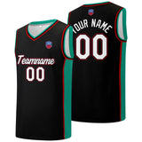 Custom basketball jersey shorts for men and women. Embroidered and printed name, number and logo Black&Green