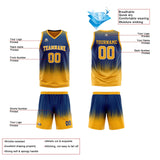 Custom Navy Orange Reversible Basketball Suit for Adults and Kids Personalized Jersey