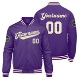 Custom Varsity Jacket Letterman jacket for Men, Women and Youth Purple Cream