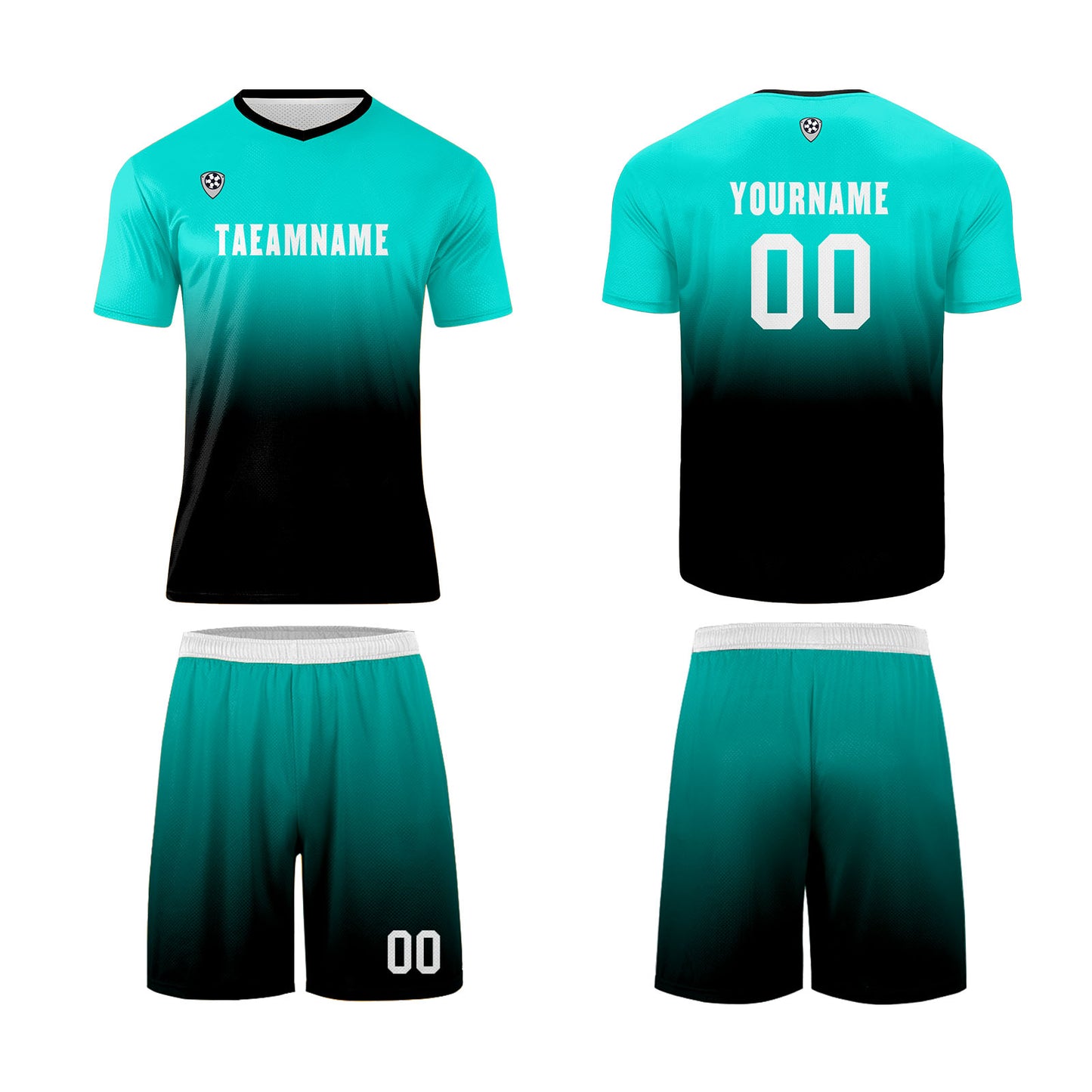 Custom Mint Blue Black Uniform Jersey Kids Adults Personalized Set Jersey Shirt
