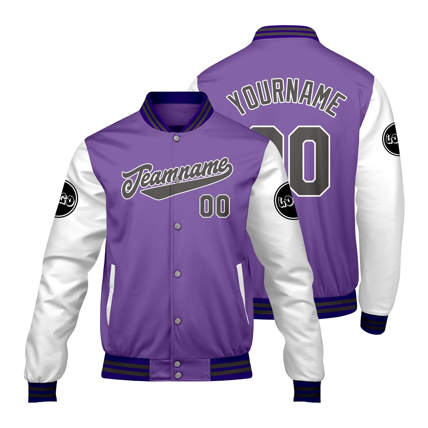 Custom Purple White Varsity Jackets for Men Women Youth Personalized Letterman Jackets