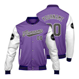 Custom Purple White Varsity Jackets for Men Women Youth Personalized Letterman Jackets