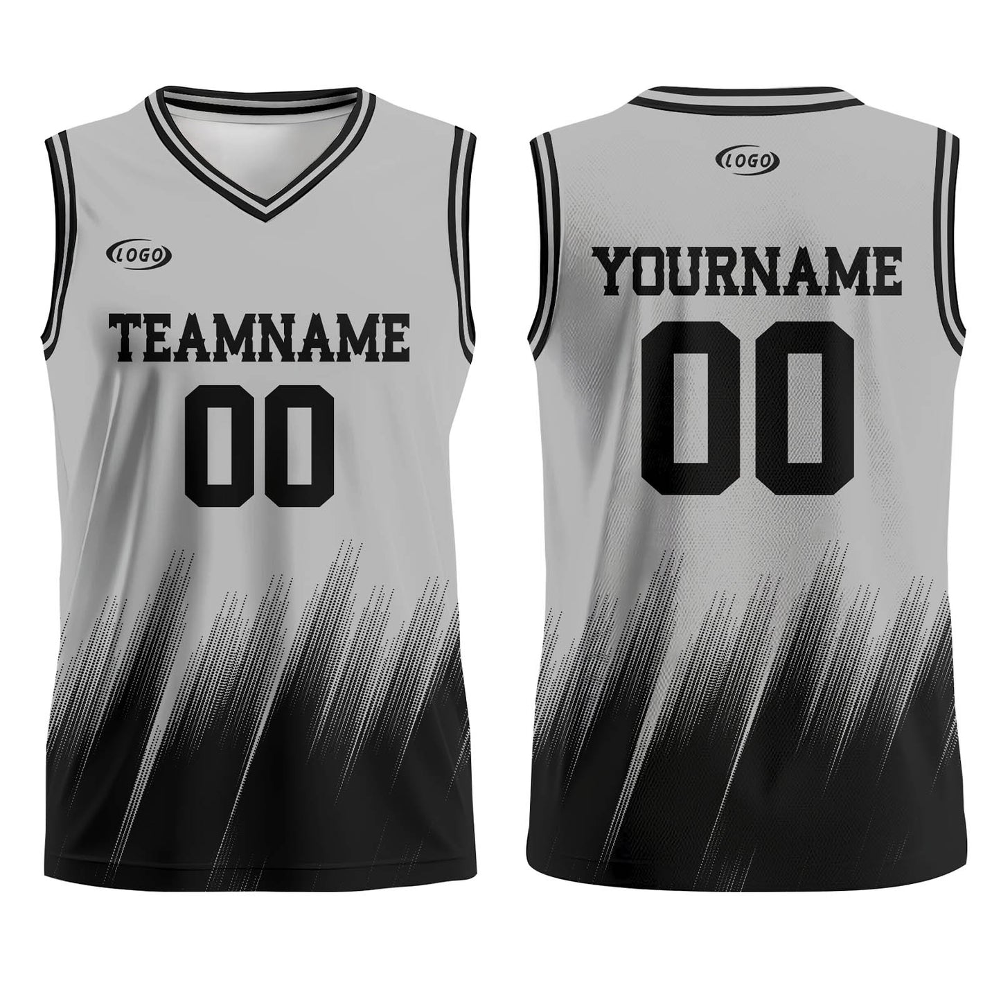 Custom Grey Black Basketball Jersey Uniform Suit Printed Your Logo Name Number