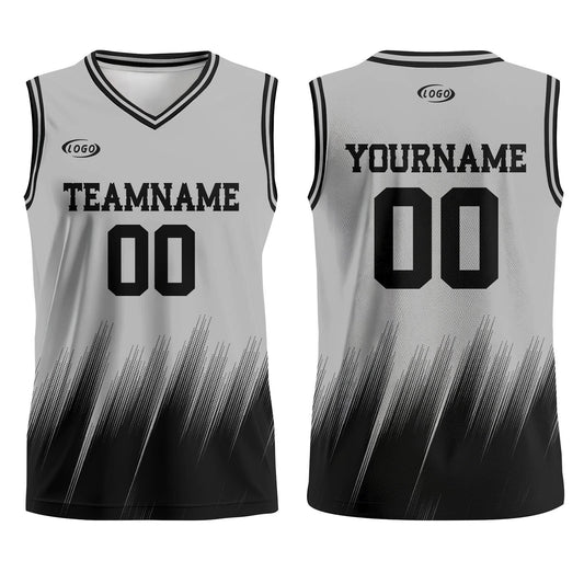 Custom Grey Black Basketball Jersey Uniform Suit Printed Your Logo Name Number