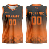 Custom Grey Orange Gradient Basketball Jersey Uniform Suit Printed Your Logo Name Number