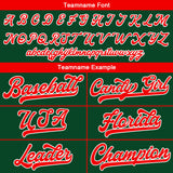 Custom Baseball Jersey Stitched Design Personalized Hip Hop Baseball Shirts Dark Green-Red