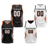 Custom Black White Reversible Basketball Jersey Uniform Suit Printed Your Logo Name Number
