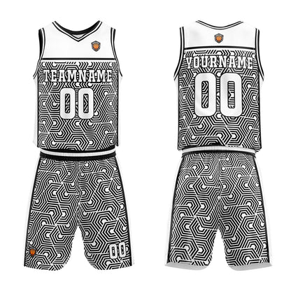 Custom White Black Basketball Jersey Uniform Suit Printed Your Logo Name Number
