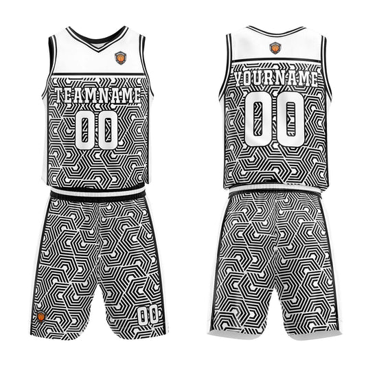 Custom White Black Basketball Jersey Uniform Suit Printed Your Logo Name Number