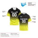 Custom Black Yellow Short Sleeve Hoodies for Men Women Shirts with Hoods Printed Name Logo