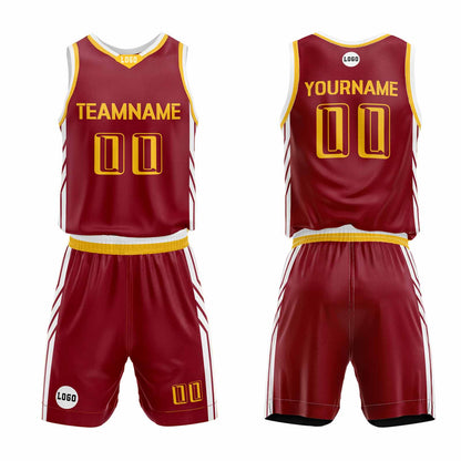 Custom Dark Red Basketball Jersey Uniform Suit Printed Your Logo Name Number