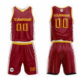 Custom Dark Red Basketball Jersey Uniform Suit Printed Your Logo Name Number