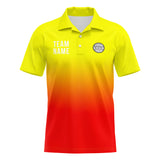 Custom Yellow Red Football Polo Shirts  Add Your Unique Logo/Name/Number