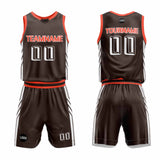 Custom Brown Orange Basketball Jersey Uniform Suit Printed Your Logo Name Number