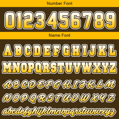 Custom Brown Yellow Hoodie Personalized Mens Pullover Hoodie Printed Team Name Number Logo for Women