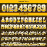 Custom Brown Yellow Hoodie Personalized Mens Pullover Hoodie Printed Team Name Number Logo for Women