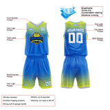 Custom Reversible Basketball Suit for Adults and Kids Blue-Yellow